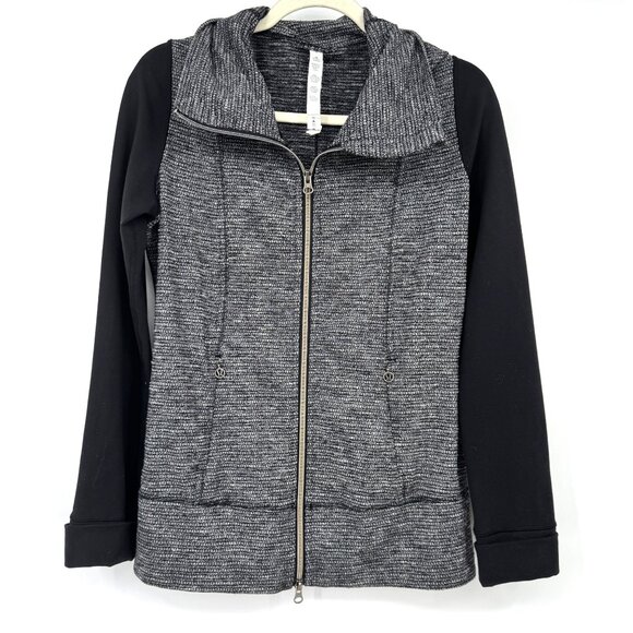 Lululemon Daily Yoga Jacket Coco Pique Black womans Size 6 - Picture 1 of 10